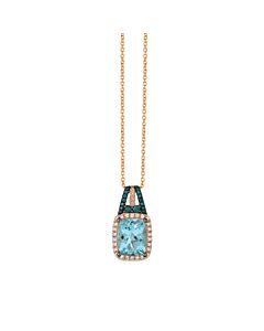 Le Vian Ladies Sea Blue Aquamarine Necklaces set in 14K Strawberry Gold