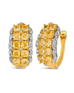 Le Vian Ladies Sunny Yellow Diamonds Earrings in Platinum and 14K Two Tone Gold