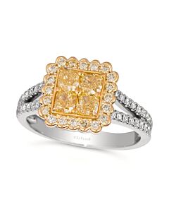 Le Vian Ladies Sunny Yellow Diamonds Rings set in Two Tone Platinum and 18k Honey Gold
