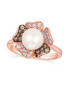 Le Vian Ladies Vanilla Pearls Rings set in 14K Strawberry Gold