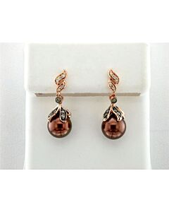 Le Vian Ladies Wisdon Pearls Earrings set in 14K Strawberry Gold