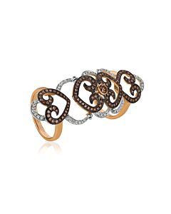 Le Vian Red Carpet Knuckle Ring Chocolate Diamonds, Vanilla Diamonds set in 14K Two Tone Gold Ring Size 7 PEAX 35