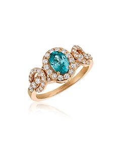 Le Vian Ring Blueberry Zircon, Vanilla Diamonds set in 14K Strawberry Gold Ring Size 7 WJEZ 76