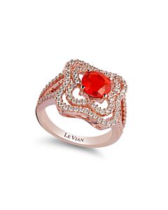 Le Vian Ring Neon Tangerine, Fire Opal, Vanilla Diamonds set in 14K Strawberry Gold Ring Size 7 WIWN 2