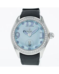 Leather Blue Dial Watch