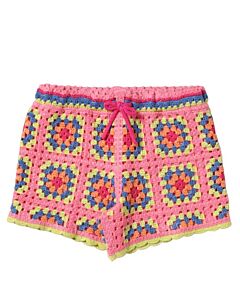 Little Marc Jacobs Girls Apricot Crochet Knit Shorts