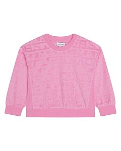 Little Marc Jacobs Girls Apricot Jacquard Cotton Terry Sweatshirt
