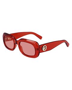 Longchamp 52 mm Transparent Red Orange Sunglasses