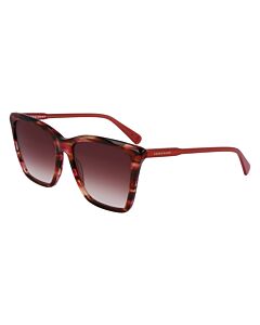 Longchamp 56 mm Red Horn Sunglasses