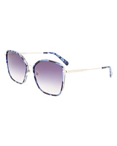 Longchamp 59 mm Blue Black Gold Sunglasses