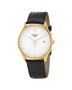 Lyre Calfskin Leather White Dial Watch