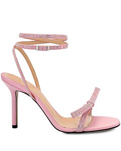 Mach & Mach Ladies Baby Pink 95 French Bow Crystal-Embellished Sandals