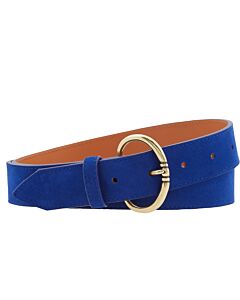 Maison Boinet Men's Blue Suede D Ring Belt