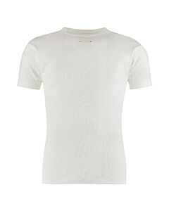 Maison Margiela Ecru Fancy Rib Cotton T-Shirt