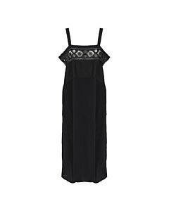 Maison Margiela Ladies Black Silk Viscose Midi Dress