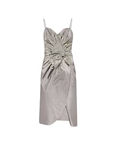Maison Margiela Ladies Silver Bow Detail Midi Dress