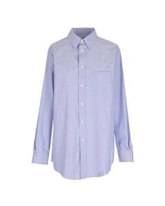 Maison Margiela Light Blue Oversized Crisp Cotton Shirt