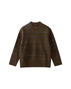 Maison Margiela Men's Brown / Walnut Stripes Striped Wool-Blend Jumper
