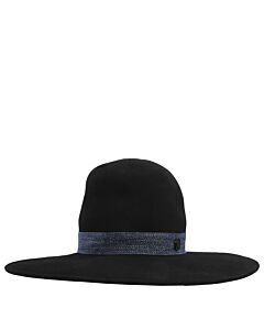 Maison Michel Ladies Black Eliza Denim Ribbon Capeline Hat