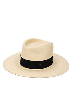 Maison Michel Ladies Navy Charles Panama Straw Fedora Hat