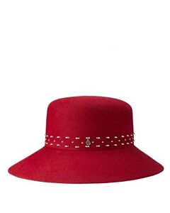 Maison Michel Red New Kendall Chinese Canotier Hat