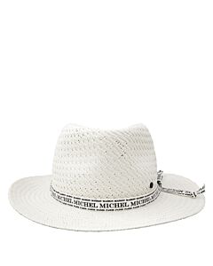 Maison Michel White Andre Rollable Fedora Hat In Paper Straw