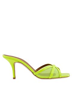Malone Souliers Ladies Neon Yellow Perla 70 Leather Mesh Sandals