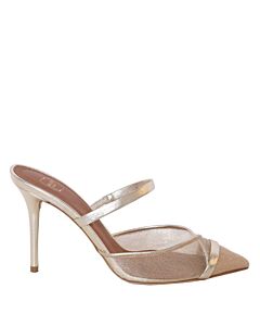Malone Souliers Ladies Platino Clio 85 Pointed-Toe Mesh Mules