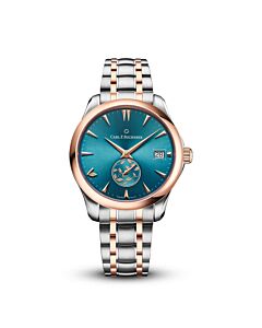 Manero AutoDate Stainless Steel/18k Rose Gold Petrol blue with gold dust Dial Watch