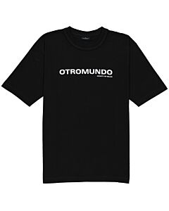 Marcelo Burlon Men's Black / White Otromundo Logo T-shirt