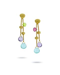 Marco Bicego 18k Gold Paradise Mixed Stone Drop Double Drop Earrings OB1553 MIX320 Y 02