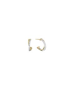 Marco Bicego 18K Masai Collection Yellow Gold & Pave Diamond Crossover Hoop - Og331 B Yw