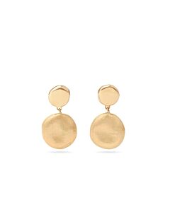 Marco Bicego Jaipur Collection 18K Yellow Gold Engraved and Polished Double Drop Earrings - OB1775