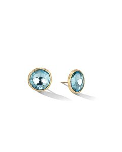 Marco Bicego Jaipur Color Collection 18K Yellow Gold Blue Topaz Large Stud Earrings