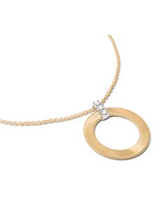 Marco Bicego Masai 18K Yellow Gold and Diamond Single Circle Short Necklace CG797 B YW M5