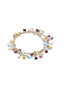 Marco Bicego Paradise Collection 18K Yellow Gold Blue Topaz and Mixed Gemstone Double Strand Bracelet - BB2594 MIX01T Y 02