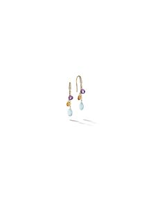 Marco Bicego Paradise Collection 18K Yellow Gold Diamond Topaz and Mixed Gemstone Short Drop Earrings - OB1742-AB MIX01T Y 02