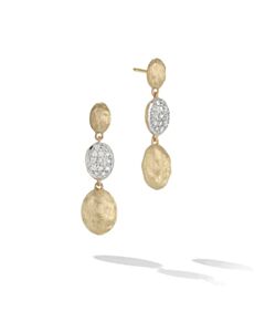 Marco Bicego Siviglia Collection 18K Yellow Gold And Diamond Triple Drop Earrings