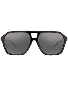 Maui Jim Wedges 57 mm Black Gloss with Crystal interior Sunglasses