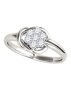 Maulijewels 0.25 Carat White Diamond Seven Stone Prong Set Women's Engagement Ring In 14K White Gold