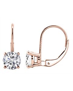 Maulijewels 0.40 Carat (I-J, I1-I2) Lever Back Dangle style Earrings For Women With Natural White Diamonds in 14k Rose Gold
