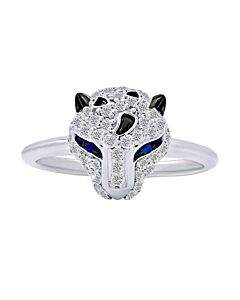 Maulijewels 0.40 Carat Natural Diamond Bull Head Engagement Wedding Rings For Women In 14K White Gold