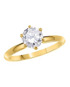 Maulijewels 0.50 Carat Diamond Solitaire Engagement Ring For Women 14K Yellow Gold