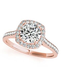 Maulijewels 0.50 Carat Halo Diamond Engagement Ring 14k Rose Gold