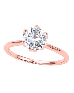 Maulijewels 1.00 Carat Diamond ( G-H/ VS1 ) Moissanite Solitaire Engagement Rings In 14K Solid Rose Gold