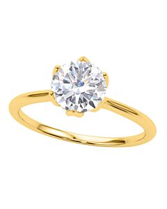 Maulijewels 1.00 Carat Diamond ( G-H/ VS1 ) Moissanite Solitaire Engagement Rings In 14K Solid Yellow Gold