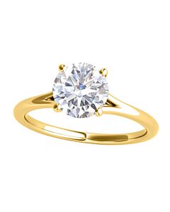 Maulijewels 1.00 Carat Moissanite White Diamond ( G-H/ VS1 ) Engagement Wedding Rings in 14K Yellow Gold