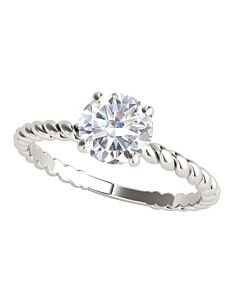 Maulijewels 1.00 Carat White Moissanite Diamond Engagement Ring For Women In 14K White Gold
