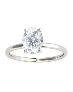 Maulijewels 1.05 Carat Oval Moissanite H-I/ I1-I2 Natural Diamond Engagement Rings For Women In 10K Solid White Gold