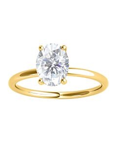 Maulijewels 1.05 Carat Oval Moissanite H-I/ I1-I2 Natural Diamond Engagement Rings For Women In 10K Solid Yellow Gold